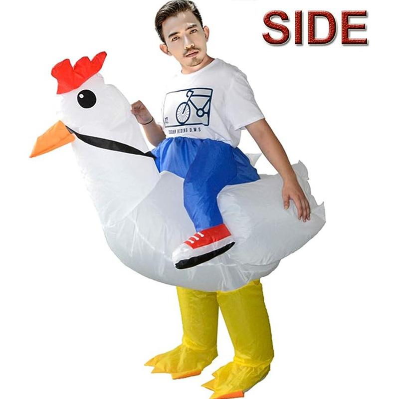 New Cock Inflatable Suit Halloween Party Cosplay White Costume Jumpsuit Party