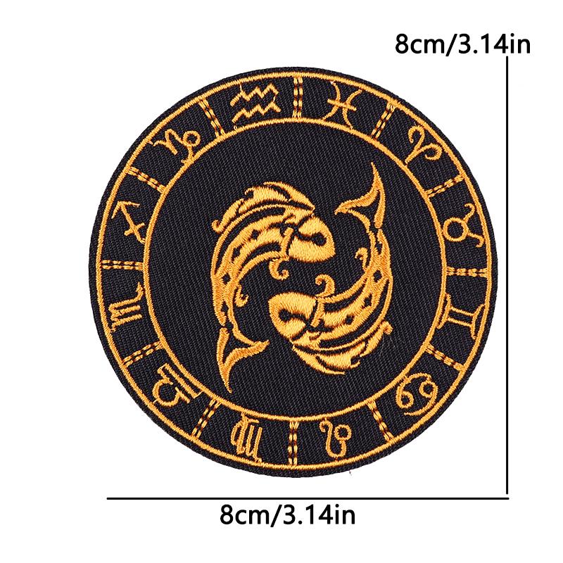 12 Zodiac Signs Embroidery Patch Iron On Patches Complete Set Horoscope Constellation Design for Jacket Backpack Daily Decor