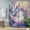 ~O~Lavender Dragon Shower Curtain - Fantasy Design, Flowing Scales & Mystical Sky, Polyester, 12 Hooks, 70.8x70.8 Inches, Washab