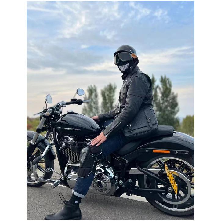 18 Half Helmet Motorcycle Helmet Electric Vehicle Bike Riding Locomotive for Cruiser Retro Four Seasons Unisex Teenager Child