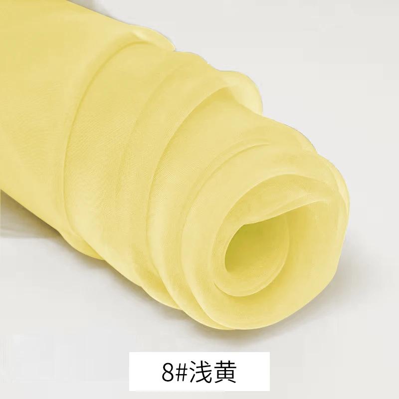 1m/2m/5m Soft Organza Mesh Fabric Making Wedding Dresses Curtain Scene Decoration Handmake DIY Sewing Fabrics TJ0031