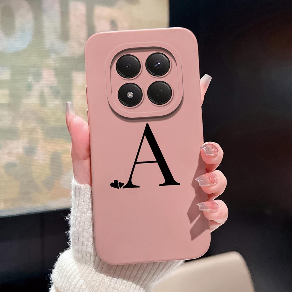 For Redmi Note 15 Pro 4G 5G Cases Simplicity 26 Letters Shockproof Liquid Silicone Cover For RedmiNote15 RedmiNote15Pro Fundas