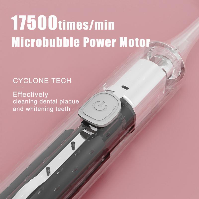 Elektrický zubní kartáček s měkkými štětinami DuPont kartáčková hlavice IPX7 Vodotěsný, bateriově napájený přenosný sonický zubní kartáček Specialized pro dospělé