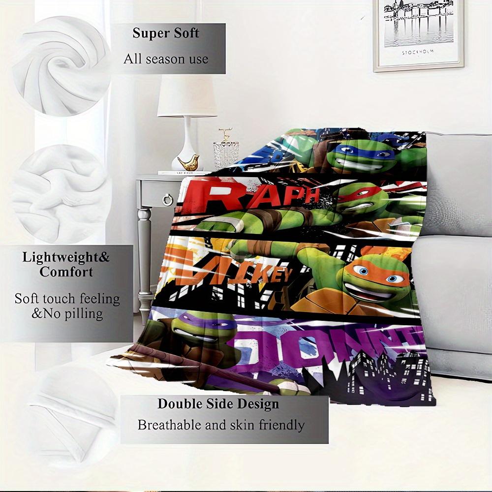 1pc Turtles,Action,AdventureDigital Print Fleece Blanket - Contemporary Style, Suitable for All Seasons, Perfect for Home, Travel, or Campin