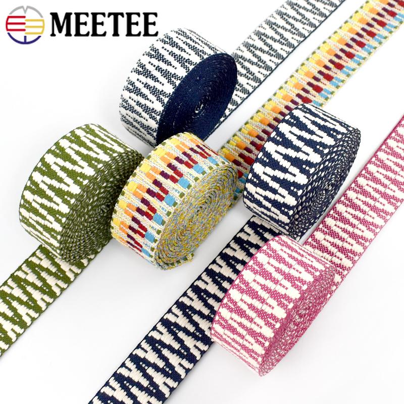 1/2/3/4/5Yards 38mm Jacquard Webbing Tape Ribbon Shoulder Canvas Belt Bag Strap Luggage Bias Band Garment Sewing Accessories