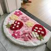 Strawberry Pattern Plush Mat, 50*80cm, Absorbent & Non-slip, Washable for Home Multi-scene Use