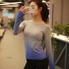Women's Gradient Long Sleeve Slim Fit Yoga and Fitness Top