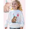 Girls' Cute Capybara & Balloon Birthday Party Sweatshirt - Soft Long Sleeve Crewneck Pullover with Capybara Graphic