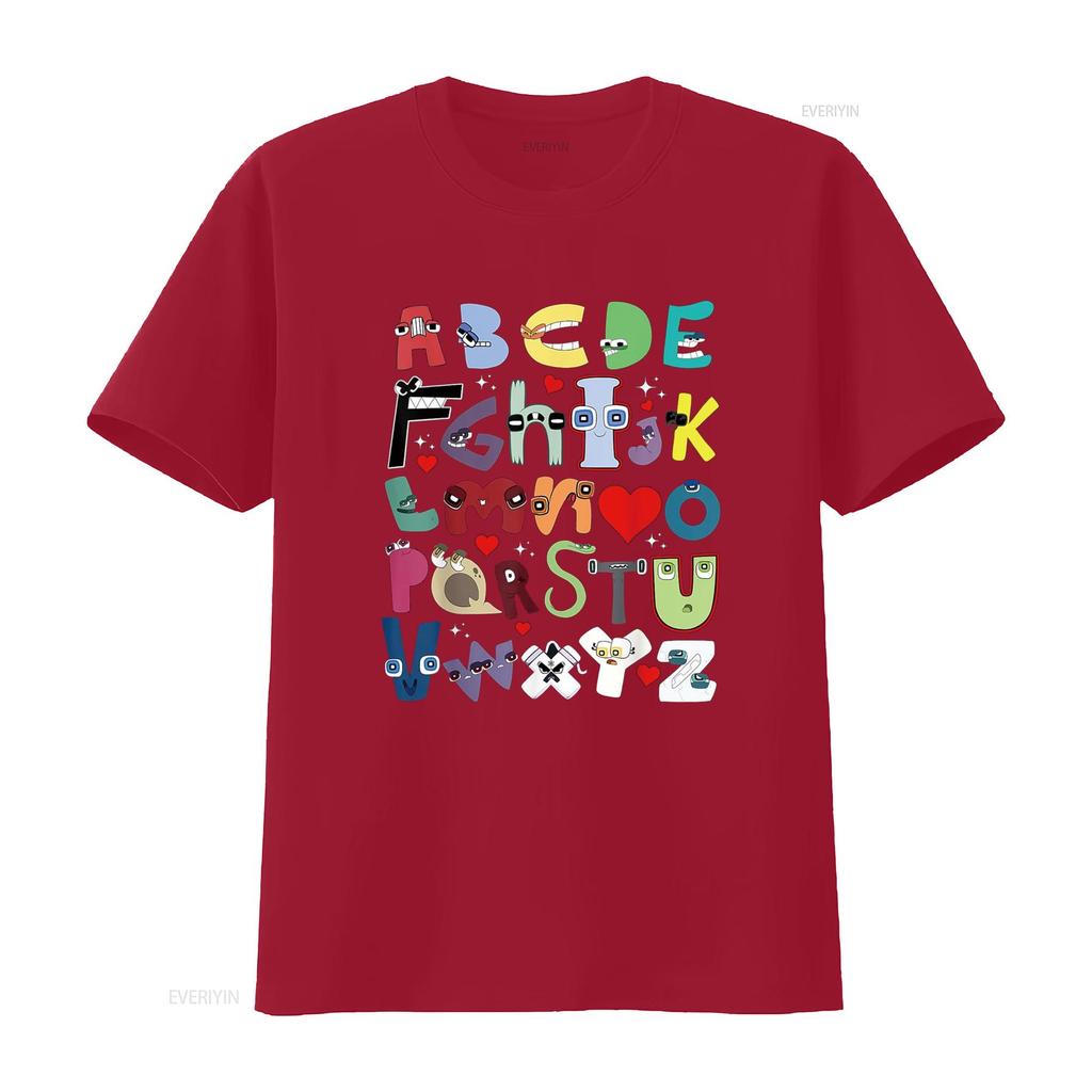 Alphabet Lore A Z I Love You Letter for Kids Boys and Girls T Shirt Vintage Washed Graphic Fashion Breathable Stretched Unisex