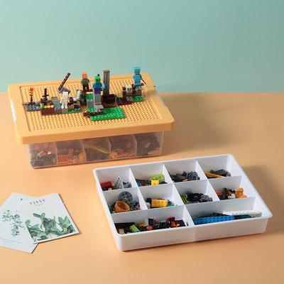 Transparente Spielzeugaufbewahrungsbox für Bausteine mit Deckel - Kinder-Organizer