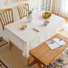 Embroidered Checkered Universal Dining Table Cloth Decorative Tablecloth Cover Cloth North Tablecloth Table Mat Cotton And Linen