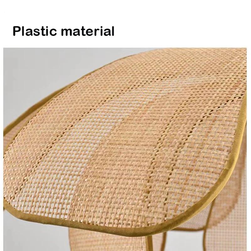 Retro Rural Hand-woven Natural Rattan Petal Chandelier Japanese-Southeast Asian Dining Room Bedroom Chandelier Artistic Atmosp
