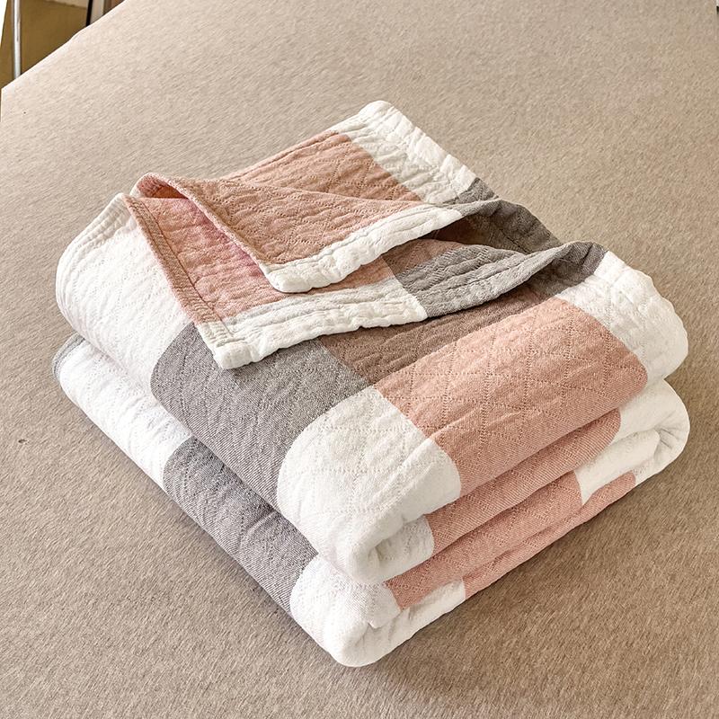 Japanese-style cotton washed cotton towel quilt, three-layer gauze thin summer cool quilt, office nap blanket, sofa blanket