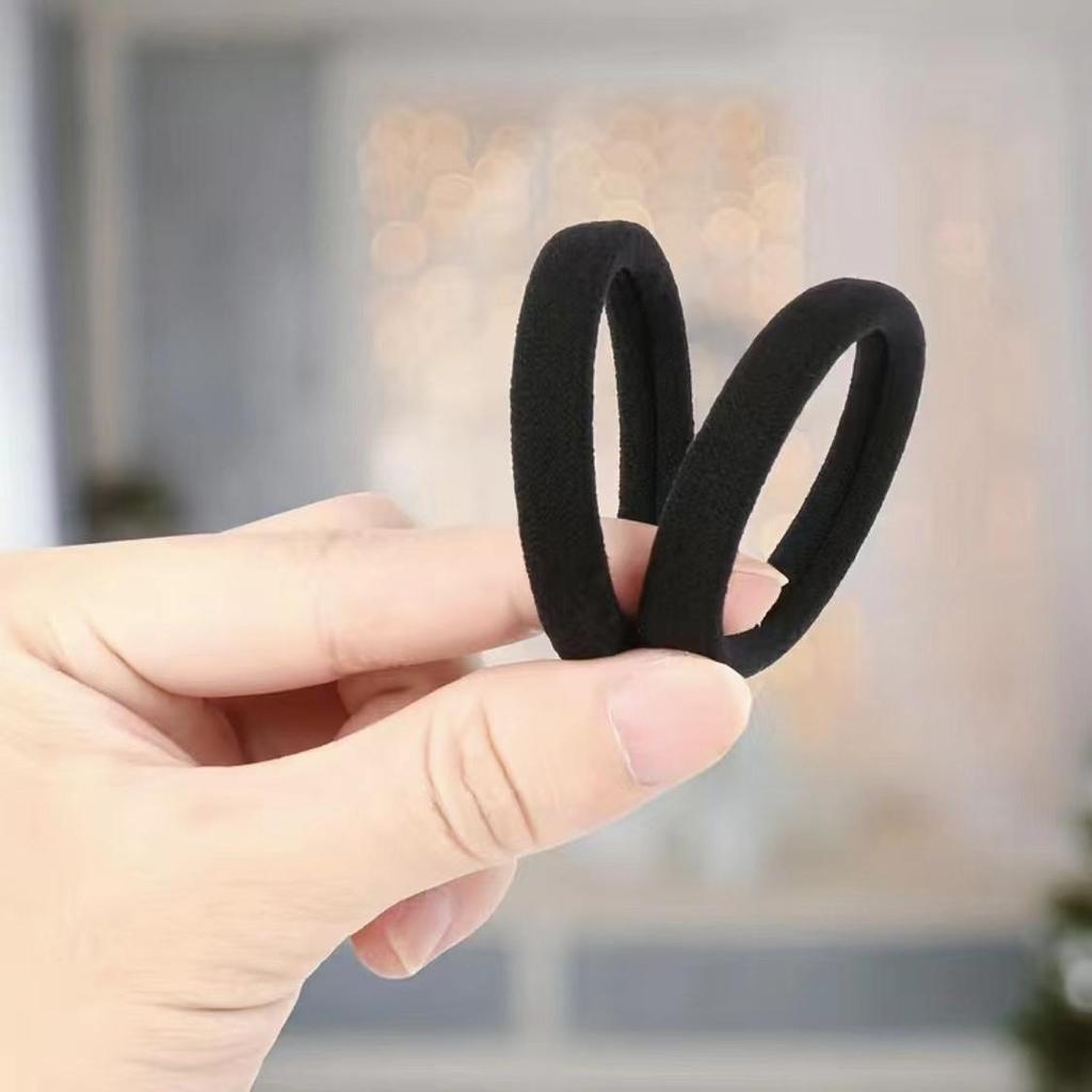 Benzi de păr din pânză elastică pentru femei negre, scrunchie, inel pentru cravată de păr, frânghie, suport pentru coadă de cal, accesorii pentru cap