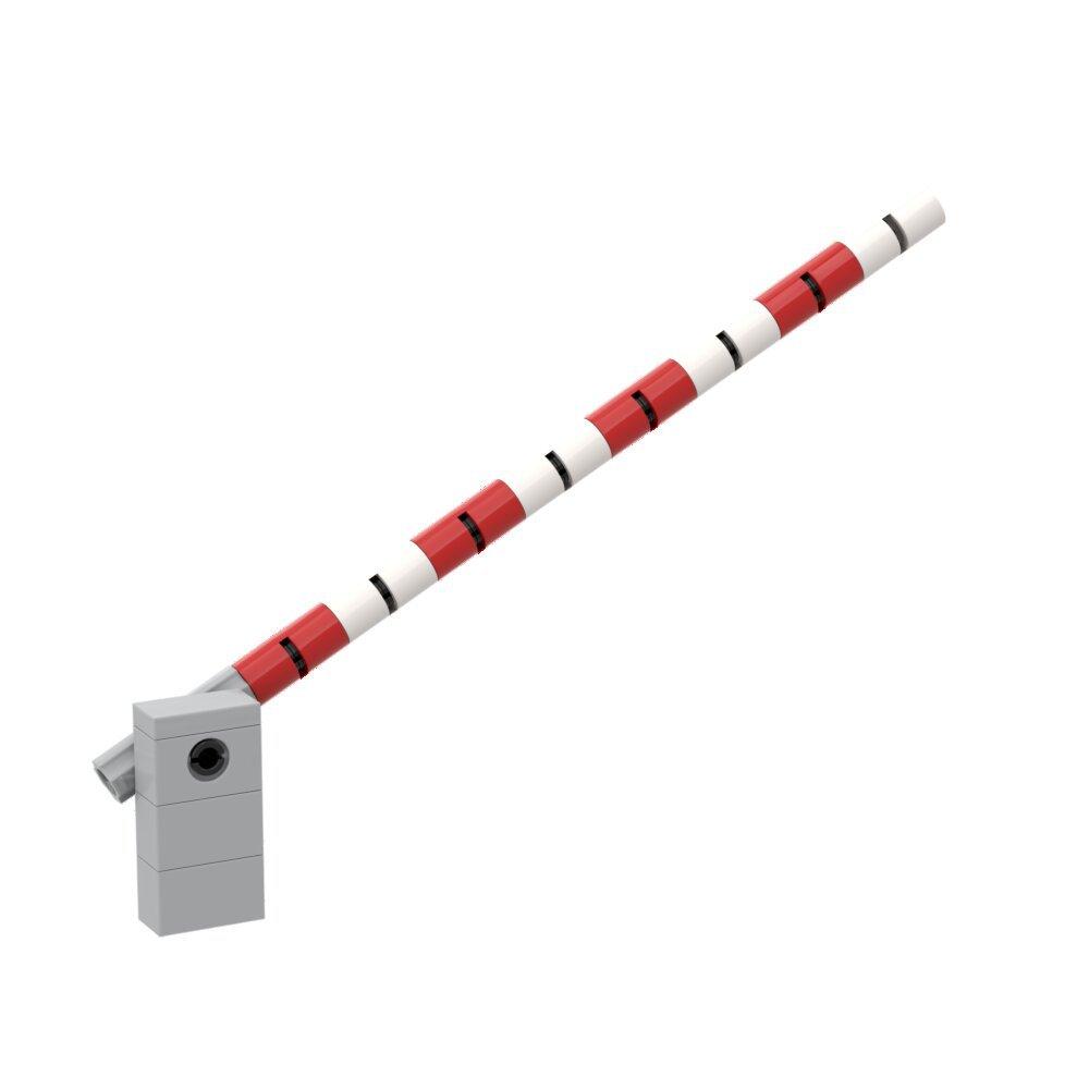 Cuburi de construcție educative pentru copii: Gard de protecție feroviar urban, Barieră de oprire/parcare pentru trecere feroviară de tren și Model Jucărie white