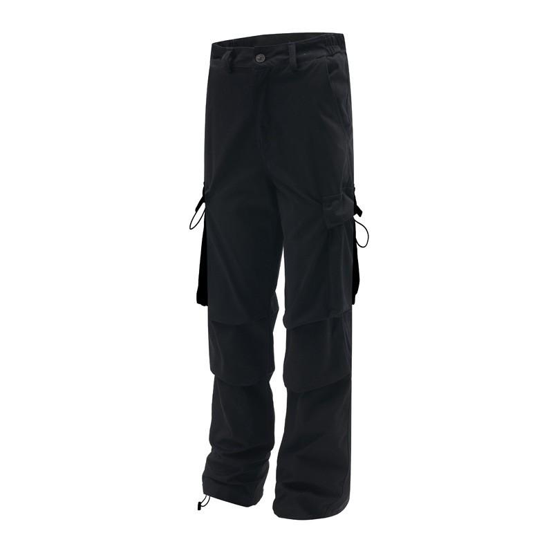 Men Women Streetwear Cargo Pants Loose Fit Straight Leg Wide Trousers With Detail Multi Pocket Cotton Casual