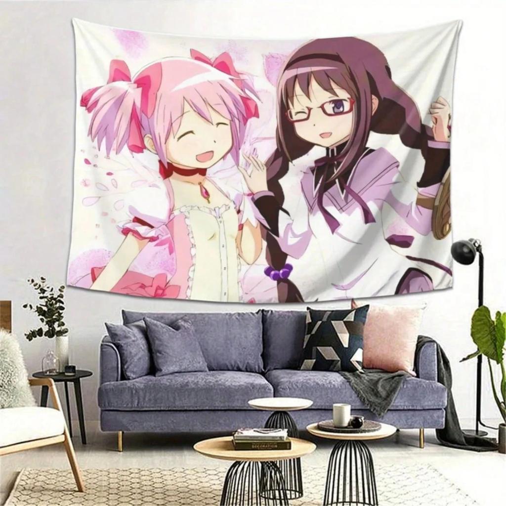 1 Pezzo Arazzo Puella Magi Madoka Magica Madoka E Homura Appeso a Parete Sfondo Stoffa Per Soggiorno Camera da Letto Carino Anime Decorazione