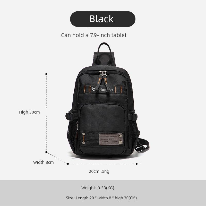 

Сумка через плечо Volunteer из ткани Оксфорд, мужская парусиновая сумка большой вместимости, модная спортивная сумка-мессенджер для мужчин Black (paragraph 2)