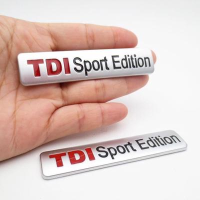 Metal Red TDI Sport Edition Logo Turbo Car Letter Sticker Emblem Chrome Badge Decals
