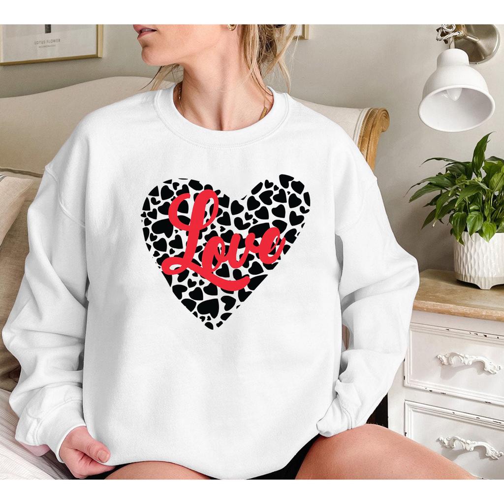 Valentine'S Day Sweater Love Love Print Fleece Sweater