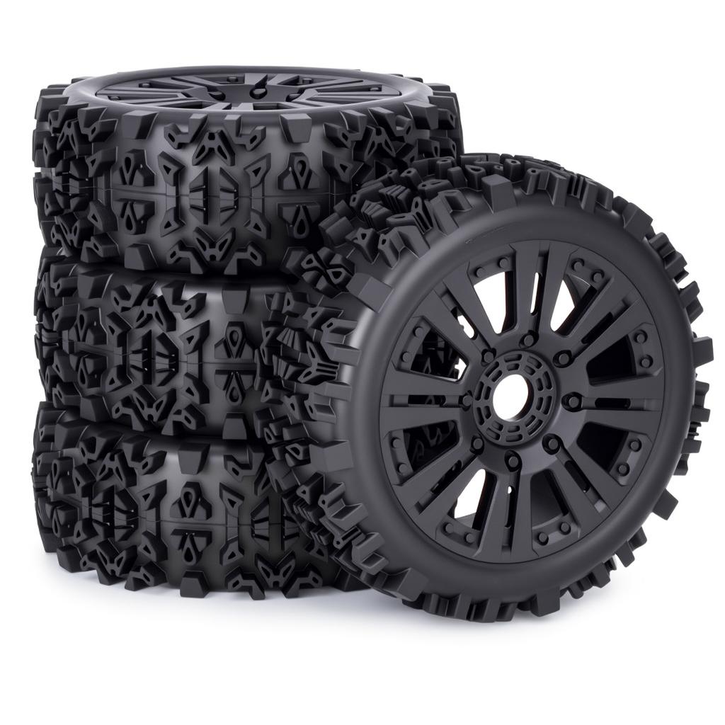 4pcs 121*43mm 1/8 RC Car Off-Road Buggy Tire 17mm Hex for ARRMA Typhon Talion Traxxas Redcat Team Losi Kyosho HPI HSP VRX