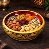 Round Solid-Wood Serving Bowl Deep Footed Wooden Handcrafted for