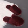 Fashion Indoor Round Toe House Fur Slippers Women Faux Fur Warm Plush Slides Woman Winter Comfort Slip On Non Slip Cotton Slippers Mujer