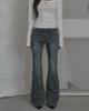 Kakipointeu Cutline Bootcut Jeans (Blue)