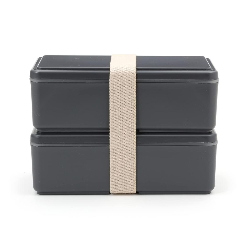 Miyoshi Seisakujyo Square Lunch Box with Integrated Ice X X 12 1000ml Suitable for Women and Rubber Band Microwave Dishwasher Safe and Dividers