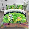 Animation R-ick Duvet Cover pillowcase BeddingBoyGirl Bedroom Decoration ChildrenGift Single Double Large SizeZip Duvet Cover