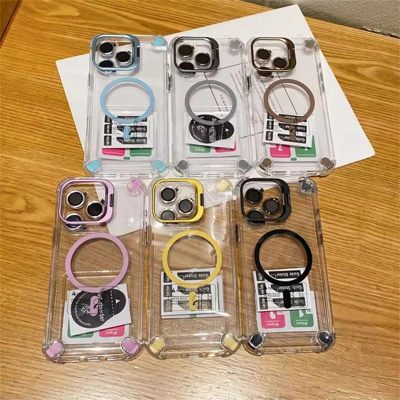 Huse de Telefon Magnetice de Lux Rezistente la Șocuri Pentru iPhone17 16 15 14 13 12 Pro Max Plus 11 Pentru Magsafe Cu Protecție Obiectiv din Sticlă Husă cu Suport
