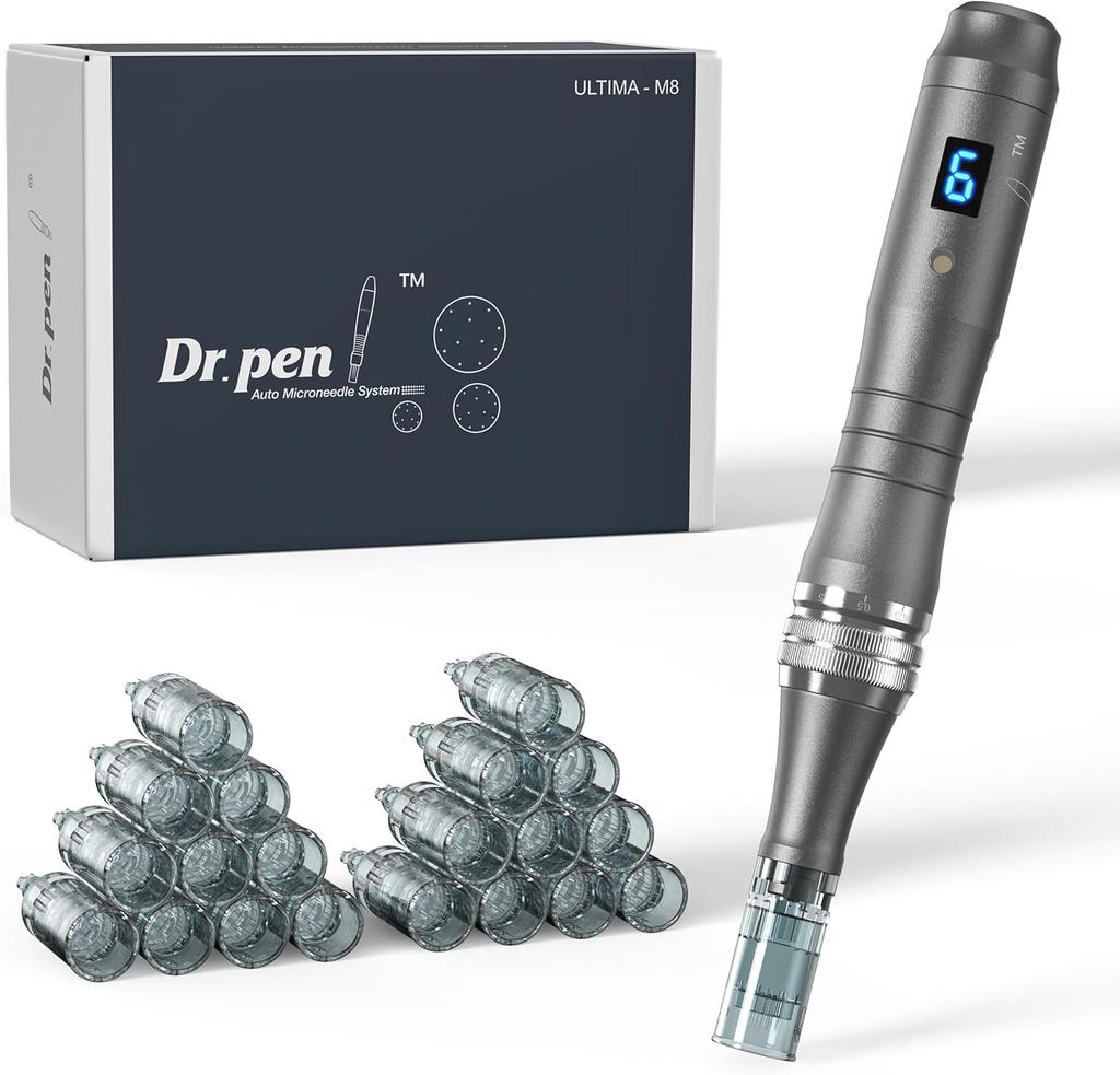 M8 Microneedling Stamp Pen with 20 Different Microneedle Micro Needle Skin Care, Rechargeable Mesotherapy Skin Care Kit MTS Beauty Salon Device