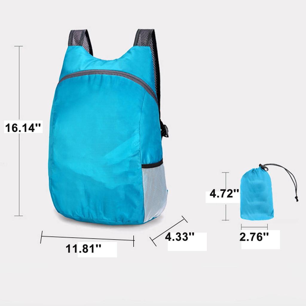 Outdoor Sporttaschen Ultraleichter Weicher Faltbarer Wasserdichter Rucksack Lässiger Reise-Wander-Tragbarer Aufbewahrungsbeutel mit Großer Kapazität