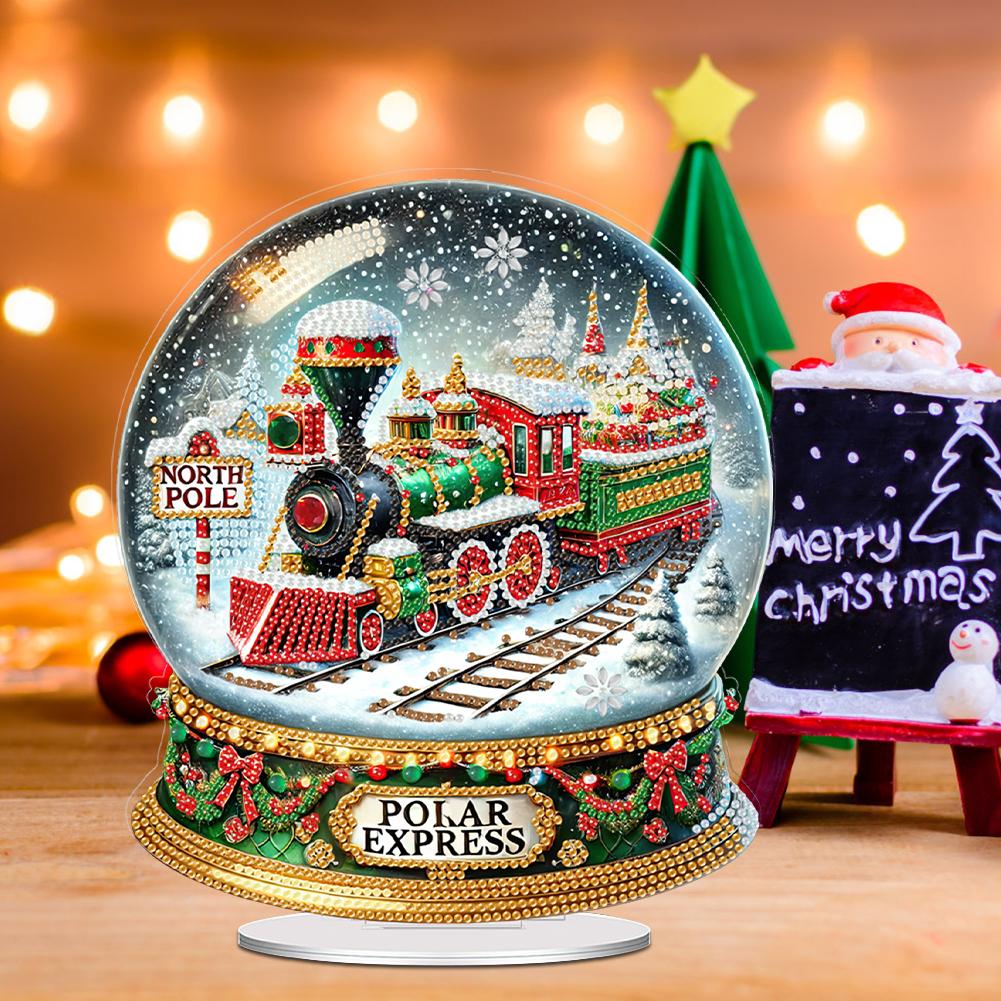 

2D Flat Print Xmas DIY Single Side Drill Desktop Diamond Art Kits (Crystal Ball) United States