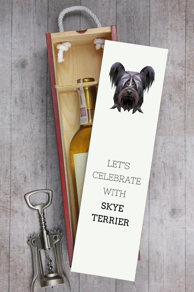 Skye Terrier - Geometryczne Pudełko Ze Zdjęciem I Napisem Na Wino Marki Art-Dog