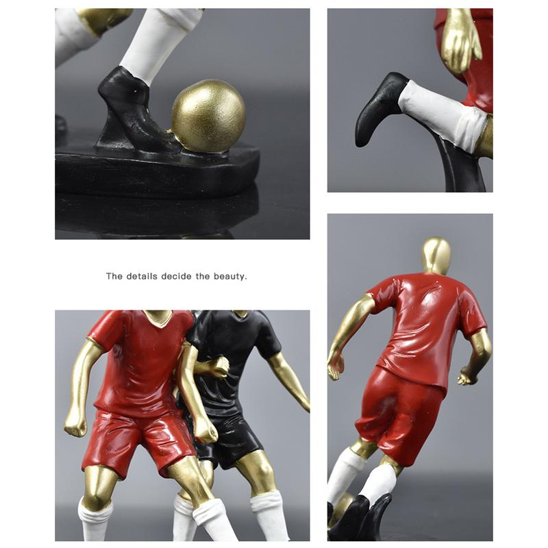 Soccer Team Figurine Resin Football Player Figurine Miniature Football Boys Model Home Art Football Decoration For Wine Cabinet