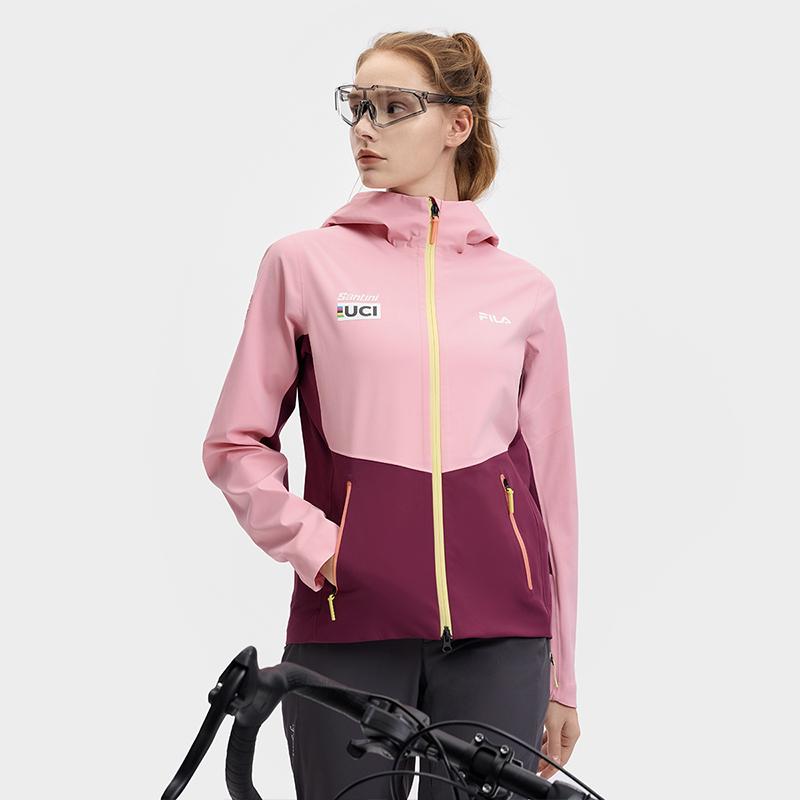 Fila Cycling Fashion Simple Casual Versatile Comfortable Sports Waterproof Windproof Jacket Women Jacket Peony-Pink A11W518702F-LP