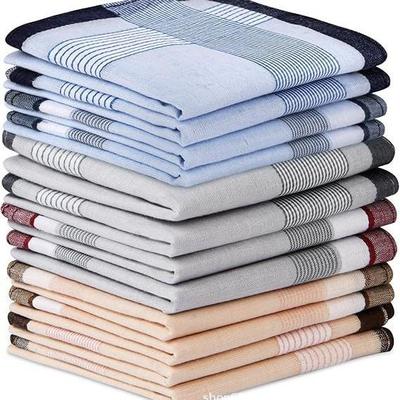 Confezione da 12 Fazzoletti Colorati da Uomo 40x40cm in Puro Cotone - Classici Fazzoletti da Tasca