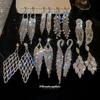 Silbernadel Diamantblatt Fransenohrringe Kalter Wind Übertriebene Ohrringe Leichter Luxus Premium Ohrringe Großhandel