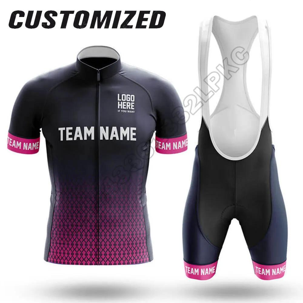 2025 Conjunto de Jersey de Ciclismo Personalizado com Nome Manga Curta Verão Masculino Roupas de Ciclismo para Equipe Ropa Ciclismo Vestuário de Bicicleta