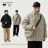 Unisex Japanese Style Retro Quilted Stand Collar Down Jacket Winter Warm Parka Men Women