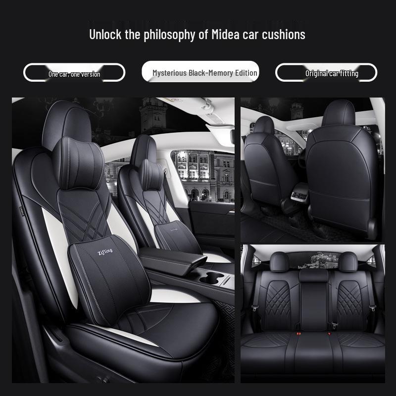 Universal Leather Seat Cushion for Tesla Model Y - All-Season, 5-Seater Fit