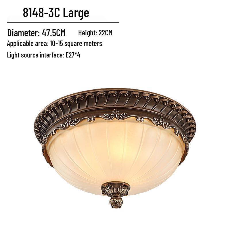 European Style Eye Protection Ceiling Light for Bedroom, Living Room, Balcony, and Entrance - French Retro Round Fixture