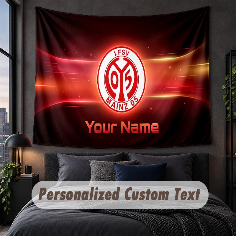 Custom Name Text Tapestry,Mainz 05 Decorative Wall Hanging, Background Tapestry For Home Bedroom