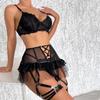 Aduloty Frauen Sexy Unterwäsche Dünne Perspektive Spitze Panel Mesh Puffy Rock Strap Kreuz Bügel Sommer Erotische Dessous Bh Set