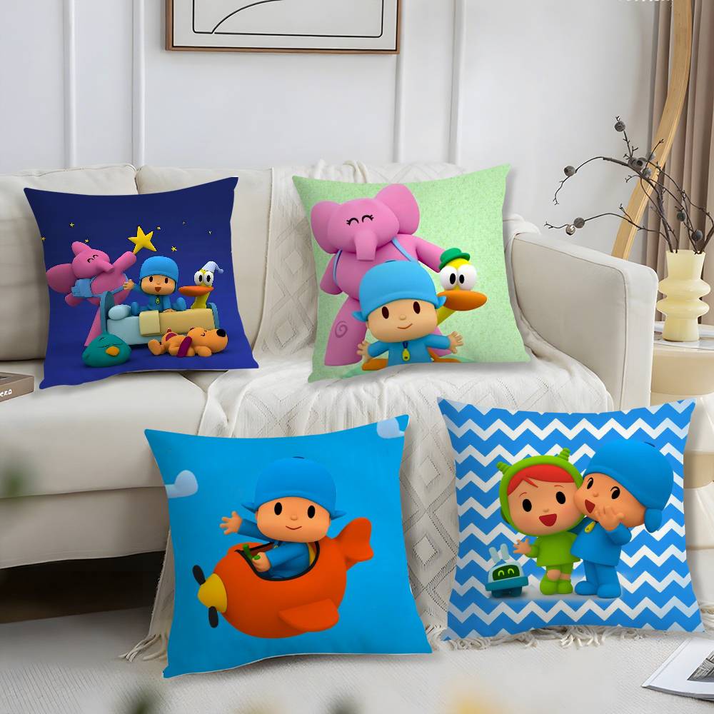 Cartoon Niedlich P-Pocoyo Kissenbezug Sofa Kurzer Plüsch Doppelseitiger HD-Druck Zimmer Home Office Geschenk Kissenbezug