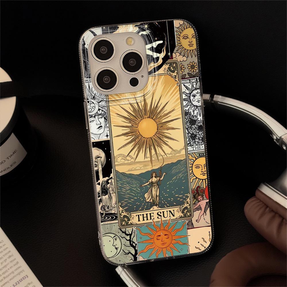 Sun TotemThe Sun Moon Starry Sky Phone Case For iPhone 17 16 15 14 13 12 11 Pro Max 17 Air XR XS 16E INS ShakeProof Cover