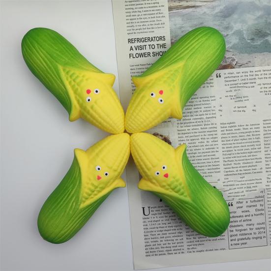 Stress Relief Cartoon Corn Toy Soft Stretchy Simulation Corn Squeeze Sensory Toy Simulated Vegetable Pinch Fidget Toy