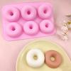Silicone Donut Mold for DIY Cake Chocolate 6-Cavity Food-Grade Non-Stick Baking Tray Easy-Release Heat-Resistant Bakeware for Mousse Jelly Soap