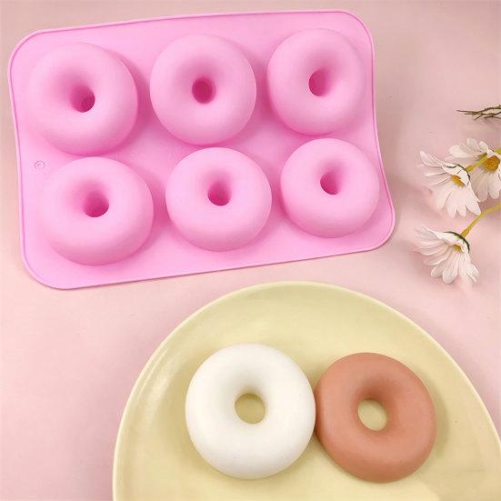 Silicone Donut Mold for DIY Cake Chocolate 6-Cavity Food-Grade Non-Stick Baking Tray Easy-Release Heat-Resistant Bakeware for Mousse Jelly Soap